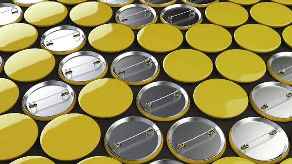 Emblemas amarelos em branco no fundo preto — Fotografia de Stock