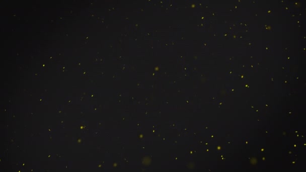 Abstraktní Pozadí Žlutým Plovoucí Částice Bokeh Prach Vzduchu Zpomalený Pohyb — Stock video