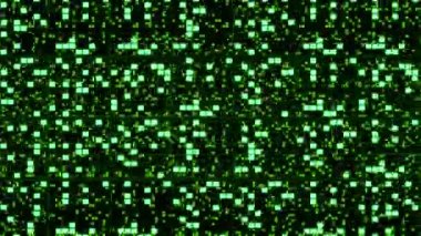 Fütüristik arka plan bakış açısı yüzeylerin yeşil rasgele parlak taşla 3d render illüstrasyon