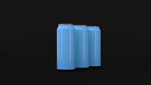 Cru de latas de refrigerante azul — Fotografia de Stock