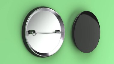 Yeşil zemin üzerine boş siyah rozeti