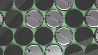 Yeşil zemin üzerine boş siyah rozetleri