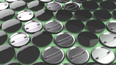 Yeşil zemin üzerine boş siyah rozetleri