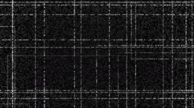 Soyut dijital teknoloji arka plan bakış beyaz parlak parçacıkların alan derinliği ile yaptı. Parçacıkların dikdörtgen satırları. Kılavuz parlayan parçacık. 3D render illüstrasyon