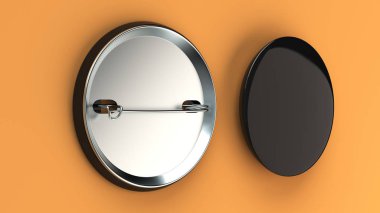 Turuncu zemin üzerine boş siyah rozeti