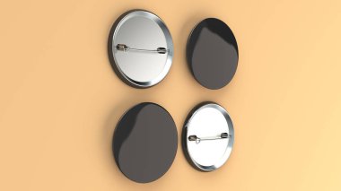 Turuncu zemin üzerine boş siyah rozeti