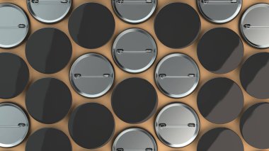 Turuncu zemin üzerine boş siyah rozetleri