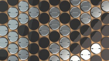 Turuncu zemin üzerine boş siyah rozetleri