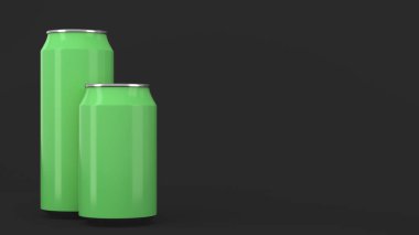 Büyük ve küçük yeşil soda mockup kutular