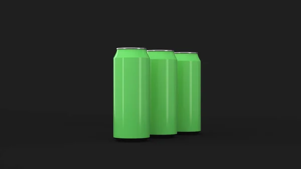 Rå grön läsk burkar — Stockfoto