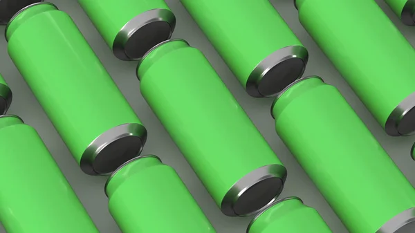 Raws de latas de refrigerante verde — Fotografia de Stock
