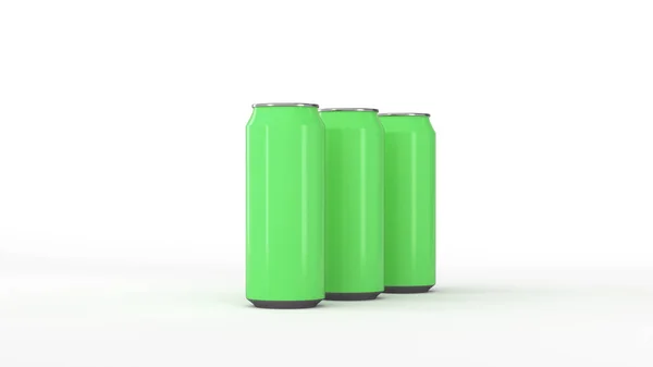 RAW van groene soda blikjes — Stockfoto