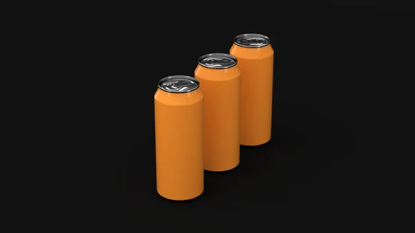 Obehandlad av orange soda burkar — Stockfoto