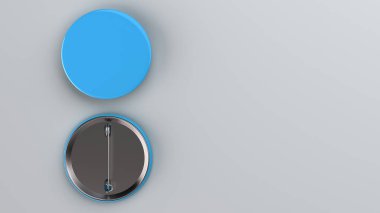 Beyaz arka plan üzerinde boş mavi rozet