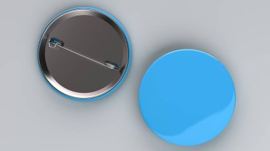 Beyaz arka plan üzerinde boş mavi rozet