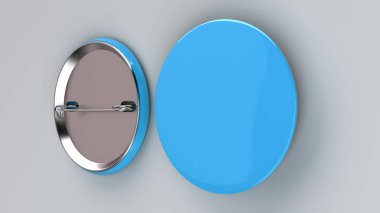 Beyaz arka plan üzerinde boş mavi rozet