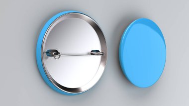 Beyaz arka plan üzerinde boş mavi rozet