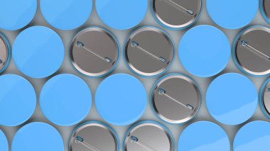 Beyaz arka plan boş mavi rozetleri