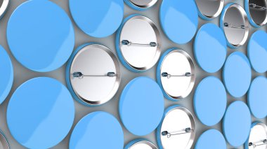 Beyaz arka plan boş mavi rozetleri