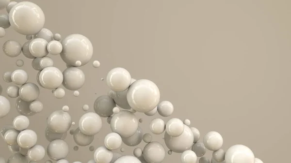 Esferas blancas de tamaño aleatorio sobre fondo blanco — Foto de Stock