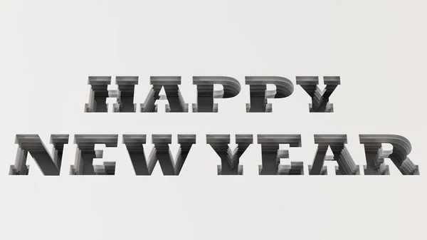 Gelukkig Nieuwjaar woorden snijden in het Witboek — Stockfoto