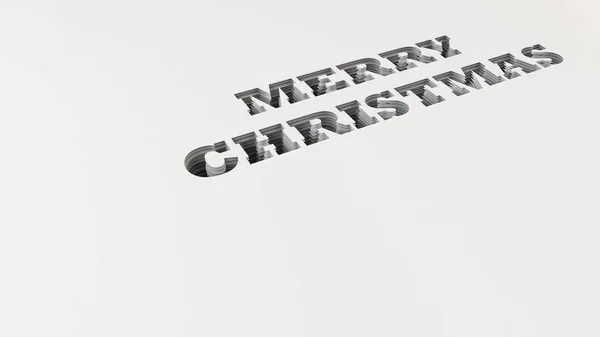 Feliz Navidad palabras cortadas en papel blanco —  Fotos de Stock