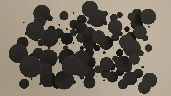 Discos negros de tamaño aleatorio sobre fondo blanco — Foto de Stock