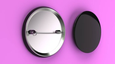 Mor zemin üzerine boş siyah rozeti