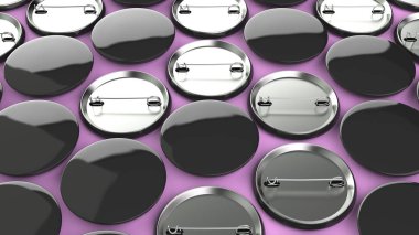 Mor zemin üzerine boş siyah rozetleri