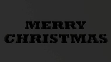 Neşeli Noel kelimeler siyah kağıt kesti. 3D render illüstrasyon