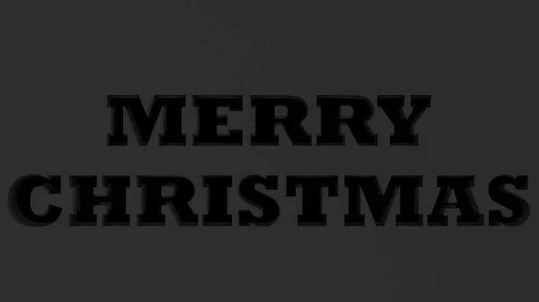 Feliz Navidad Palabras Cortadas Papel Negro Ilustración Representación — Foto de Stock