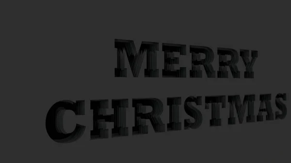 Merry Christmas words cut in black paper. 3D rendering illustration