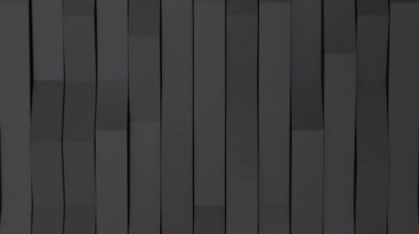 Siyah parlak plastik dalgaların soyut 3D animasyonu. Çizgili arka plan deseni. 3d canlandırma canlandırması