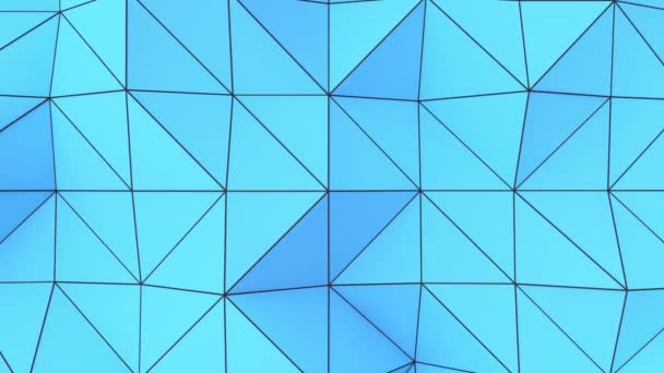 Fond Animé Abstrait Fait Forme Polygonale Surface Bleue Basse Poly — Video