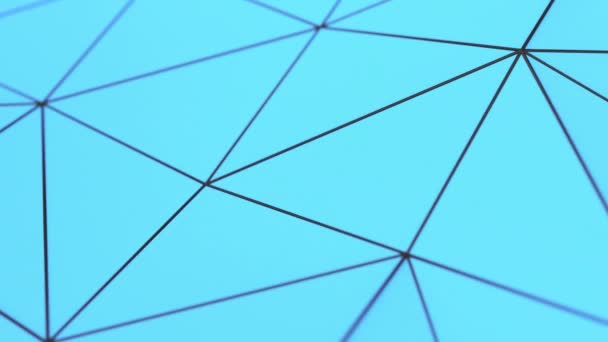 Fond Animé Abstrait Fait Forme Polygonale Surface Bleue Basse Poly — Video