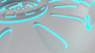 Renkli parlak çizgileri olan silindirlerden yapılmış parlak geleceksel animasyon teknolojik arka plan. Soyut arka plan döngüsü. 3d canlandırma canlandırması