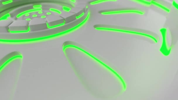 Jasne Futurystyczne Animowane Tło Technologiczne Wykonane Cylindrów Kolorowymi Świecącymi Liniami — Wideo stockowe