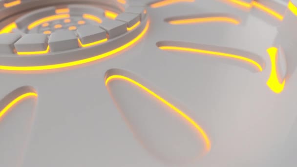 カラフルな輝線を持つシリンダーから作られた明るい未来的なアニメーション技術的背景 抽象的な背景ループ 3Dレンダリングアニメーション — ストック動画