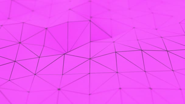 Abstract Animated Background Made Polygonal Shape Purple Low Poly Displaced — Stock Video