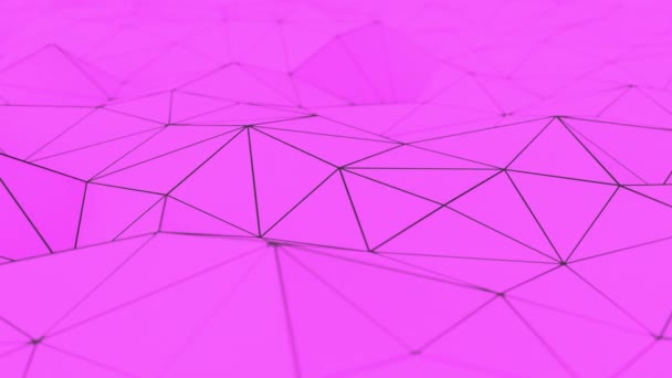 Abstract Animated Background Made Polygonal Shape Purple Low Poly Displaced — Stock Video