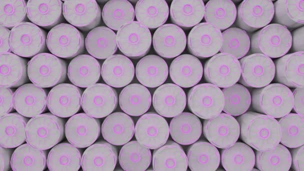Bright Futuristic Animated Technological Background Made Cylinders Colorful Glowing Lines — Stock Video