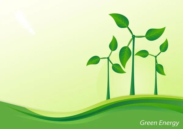Generatore eolico, energia verde . — Vettoriale Stock
