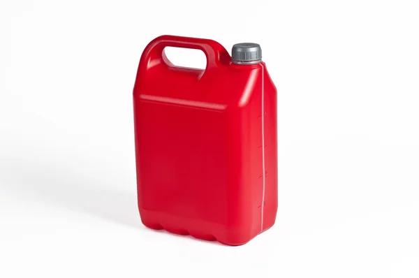 Jerrycan de plástico vermelho — Fotografia de Stock