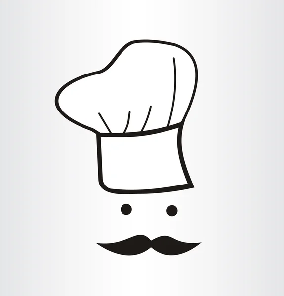Chef icône avec un vecteur de moustache — Image vectorielle