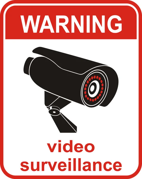 Videoövervakningsskylt. — Stock vektor