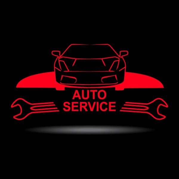 Auto service sign with car — Stock Vector