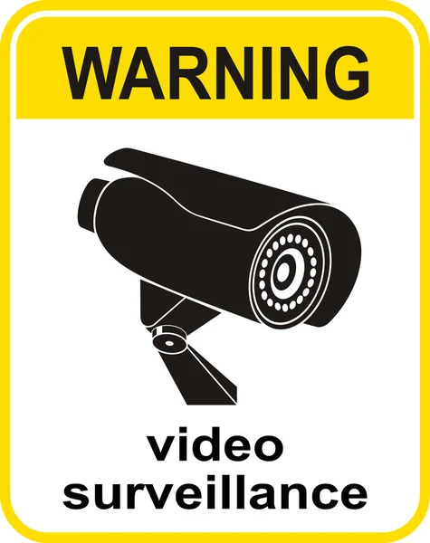 Videobewakingsteken. — Stockvector