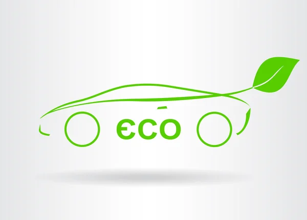 Coche ecológico. Icono del vector . — Vector de stock