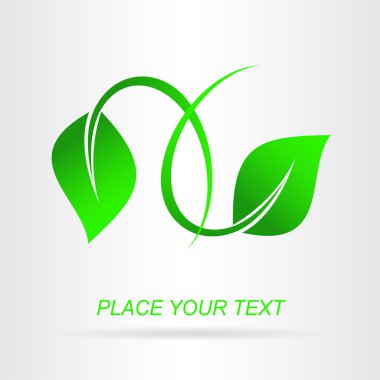 Eko simgesi yeşil yaprak.  