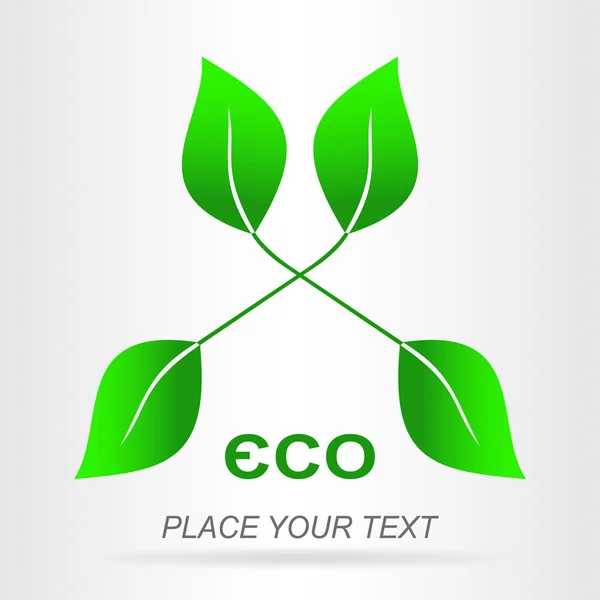 Eco ikona zielony liść. — Wektor stockowy